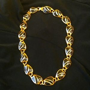 Vintage black and gold tone necklace